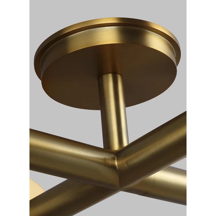 Nodes Semi-Flush Mount Light by Kelly Wearstler - Burnished Brass / 18"Dia