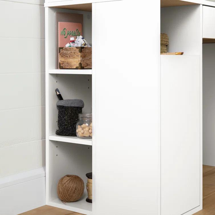 Crea Craft Table with Hutch Pure White