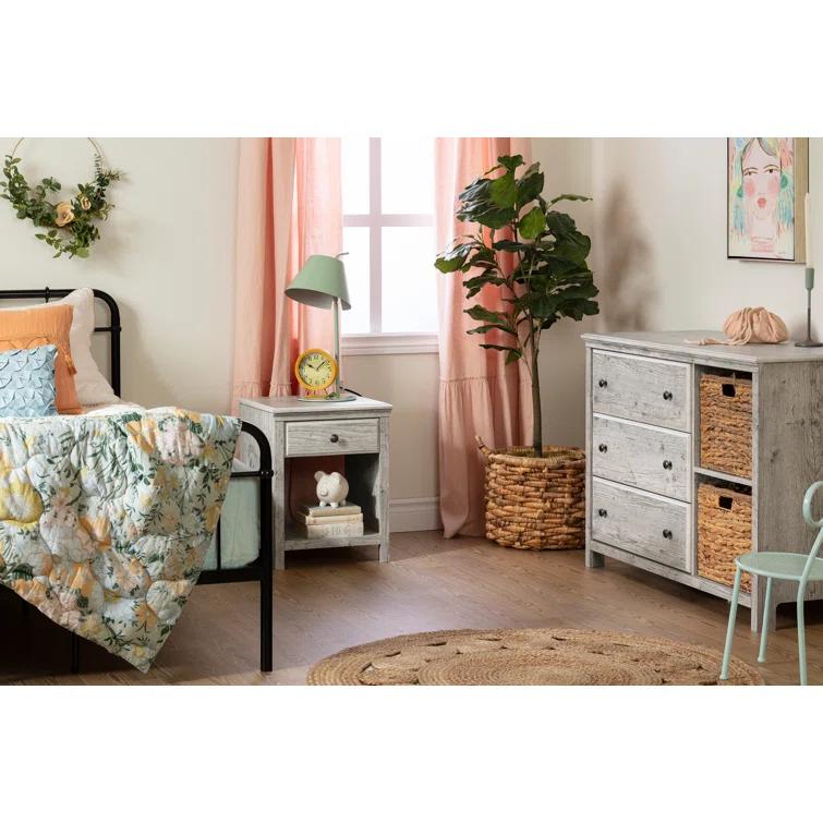 Cotton Candy 3-Drawer Dresser with Storage Baskets
