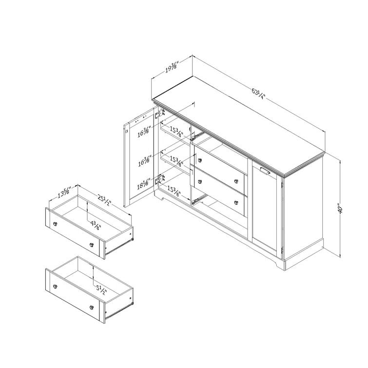 Lilak Kids 4 - Drawer Combo Dresser