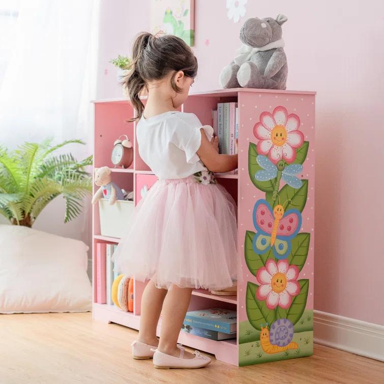 Teamson Kids Magic Garden 31.5" H x 35.5" W Cube Bookcase