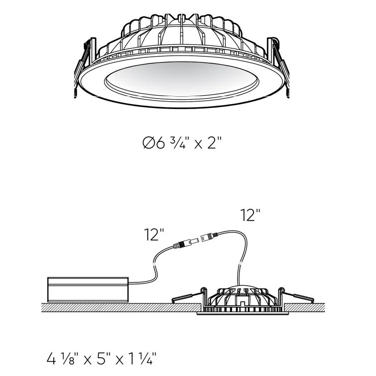 Zayd 6'' Dimmable Air-Tight IC Rated LED Canless Recessed Lighting Kit