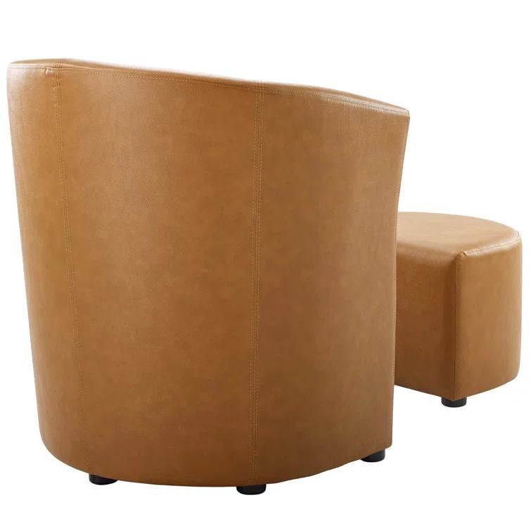Modway Divulge Modern Leatherette Armchair and Ottoman