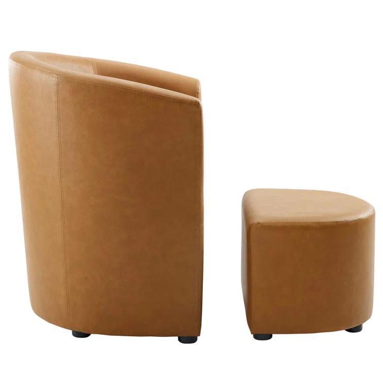 Modway Divulge Modern Leatherette Armchair and Ottoman