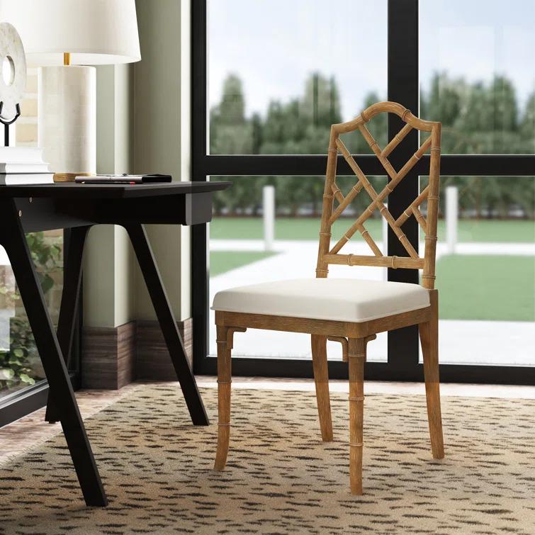 Fairfield 18.5'' H Linen Upholstered Oak Side Chair