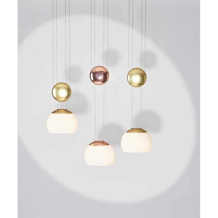 Jojo Brass 6.3" x 13.7" Modern LED Glass Pendant
