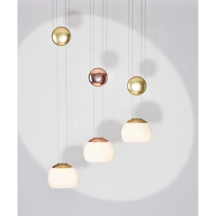 Jojo Brass 6.3" x 13.7" Modern LED Glass Pendant