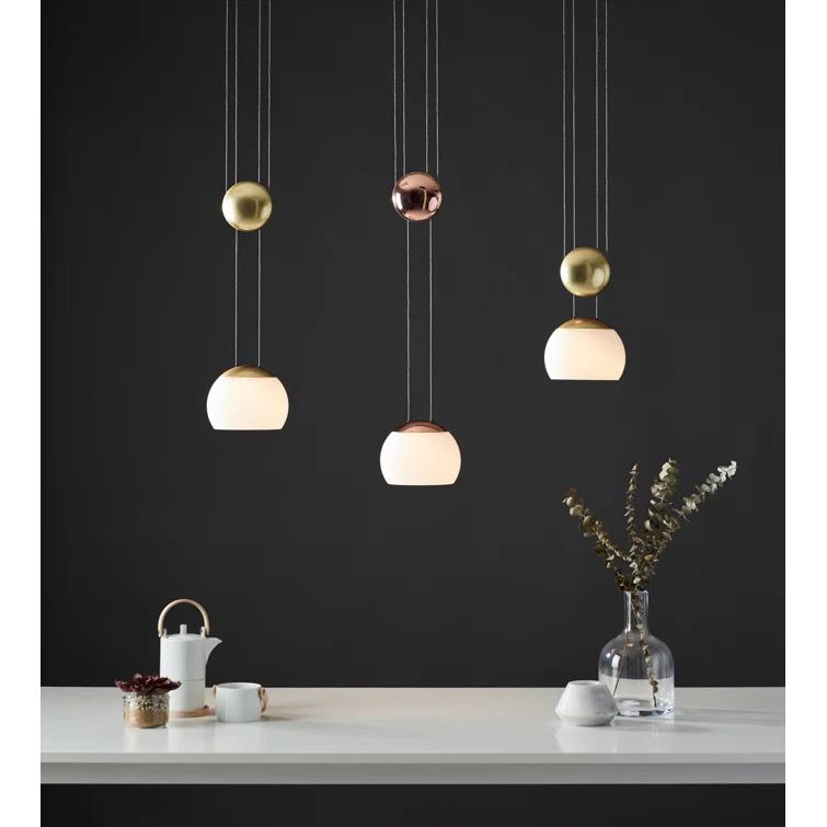 Jojo Brass 6.3" x 13.7" Modern LED Glass Pendant
