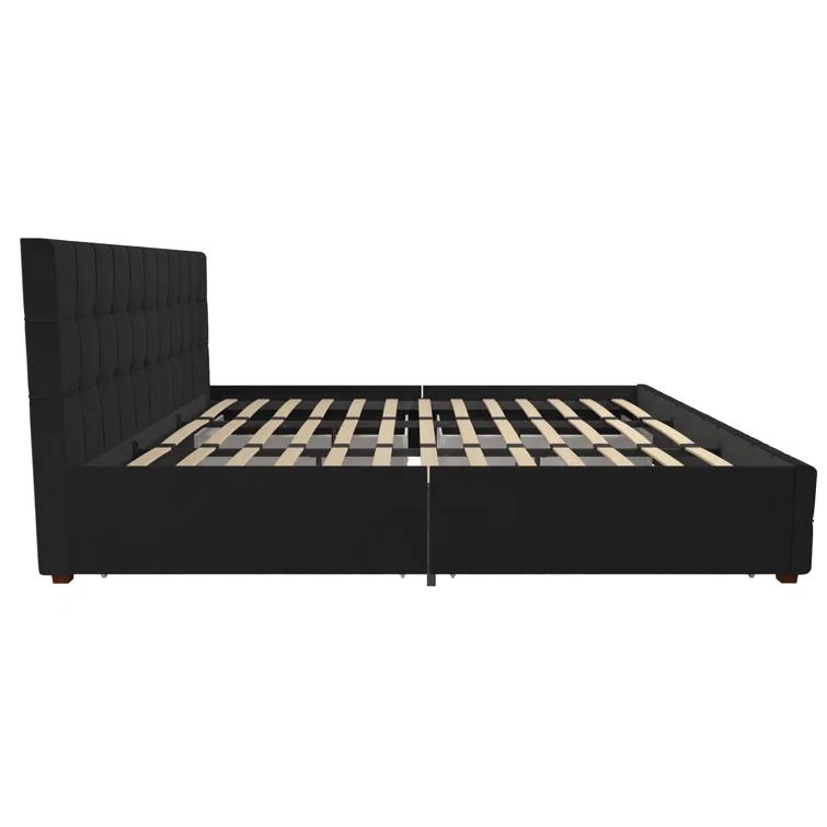 Elizabeth Tufted Upholstered Low Profile Storage Platform Bed