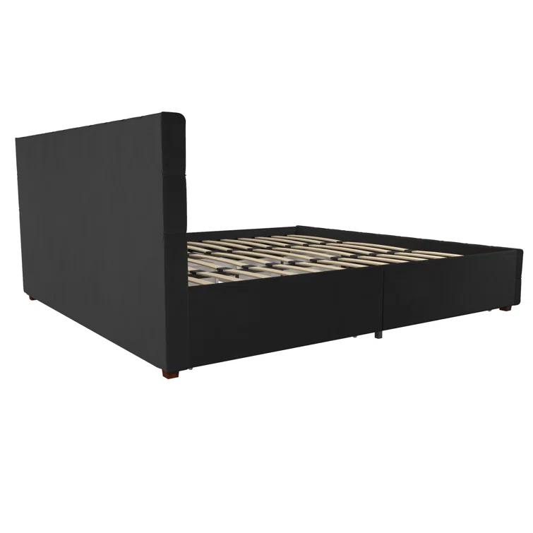 Elizabeth Tufted Upholstered Low Profile Storage Platform Bed