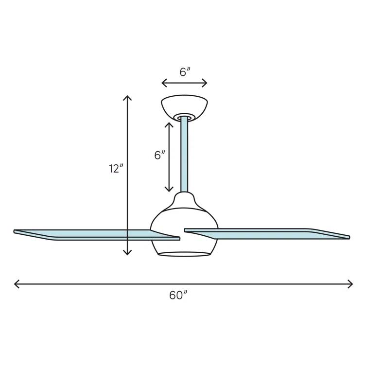 60" 3 - Blade Propeller Ceiling Fan with Remote Control