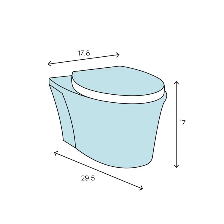 American Standard 2882107.020 American Standard Glenwall 1.28 Gallons GPF Elongated Wall Mounted Kit (Seat Not Included)
