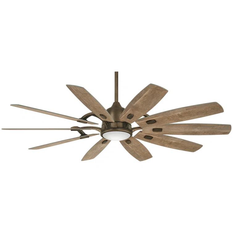 65" Barn 10 - Blade LED Smart Standard Ceiling Fan with Remote Control and Light Kit Included