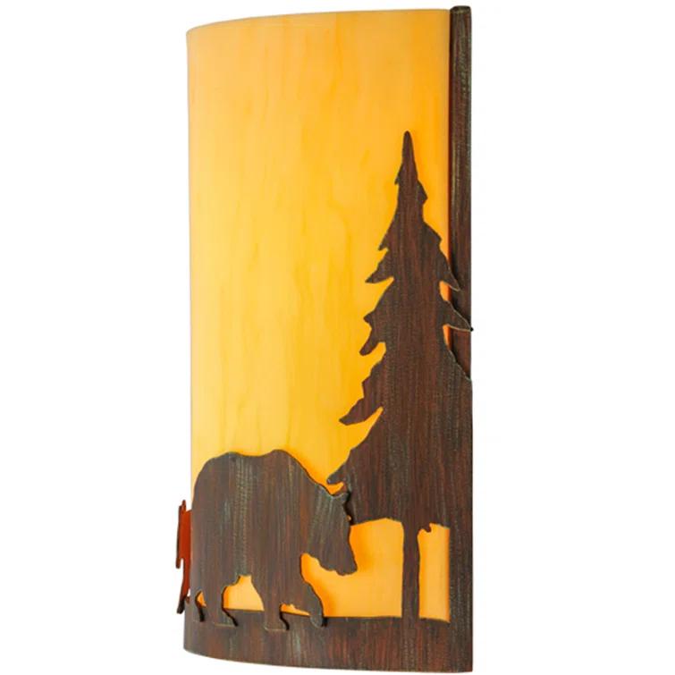Rustic Lodge Flush Mounted Sconce