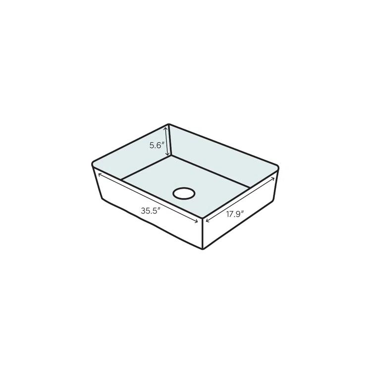 Barclay 5-325CVB Barclay Gentry 17.87'' Vintage Brown Concrete Rectangular Bathroom Sink