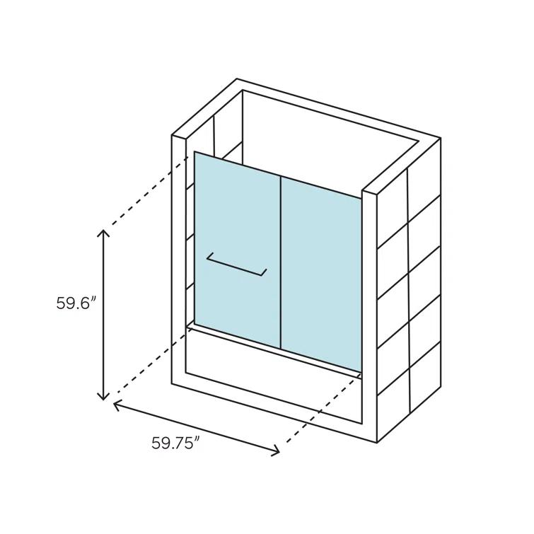 Levity 59.63" x 59.75" Bypass Bath Door with CleanCoat® Technology