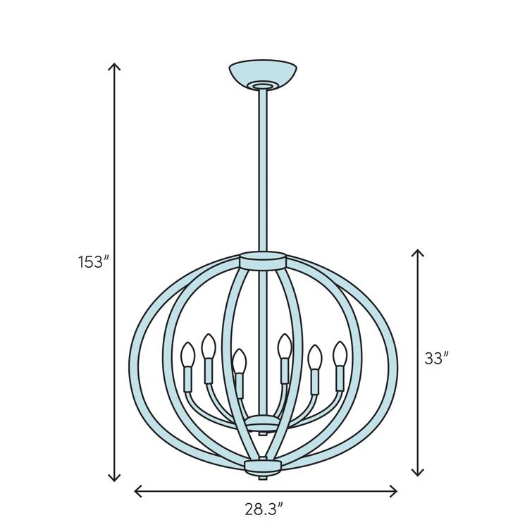 Euclid 8 - Light Candle Style Globe Chandelier