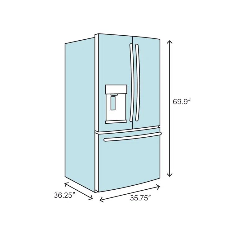 GE Appliances 35.75" Energy Star® French Door 27.8 Cu. Ft. Refrigerator GFE28GMKES