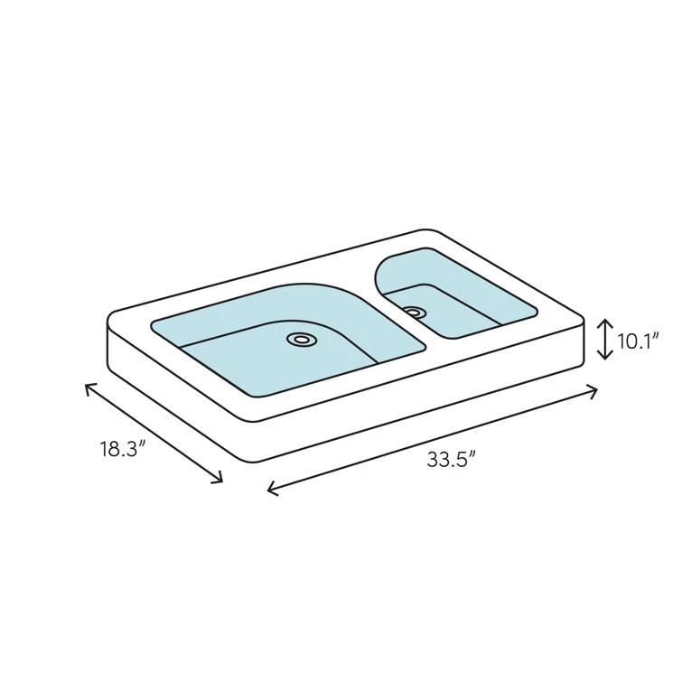 Cairn® 34" L x 18" W Double Basin Undermount with Accessories