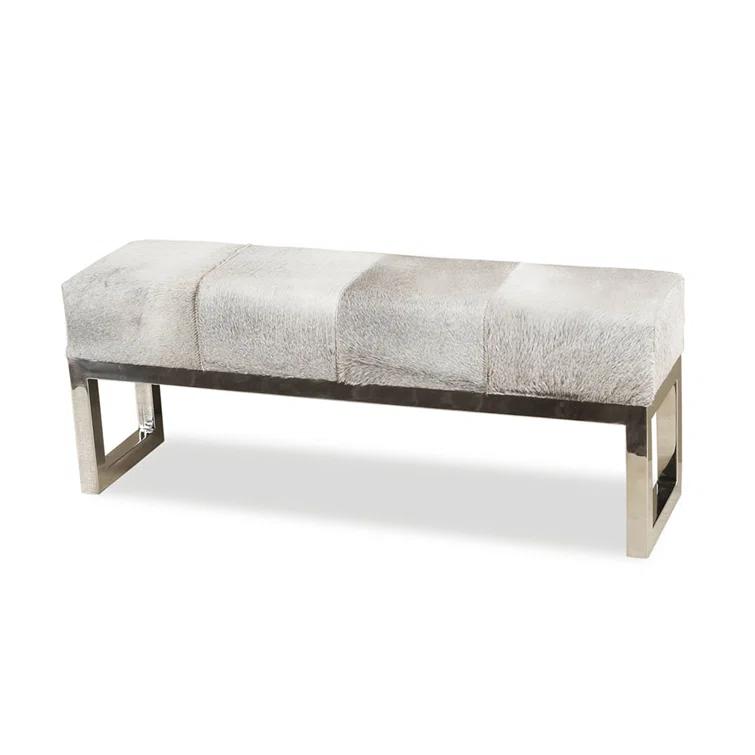 Interlude Moro Genuine Leather Upholstered Bench