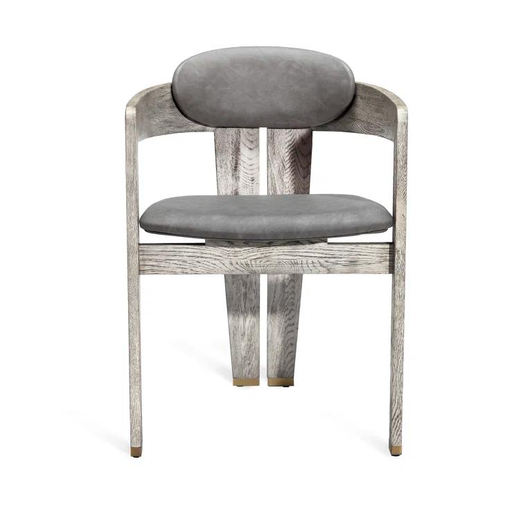 Maryl 20'' H Linen Upholstered Oak Armchair