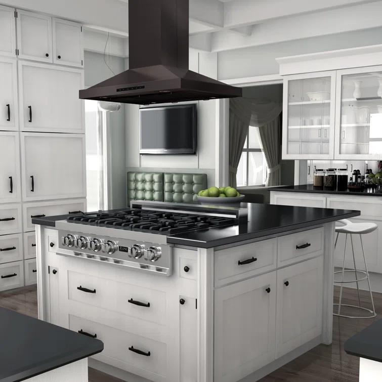 36 in. Convertible Vent Isl& Mount Range Hood in Stainless Steel (GL2i-36)