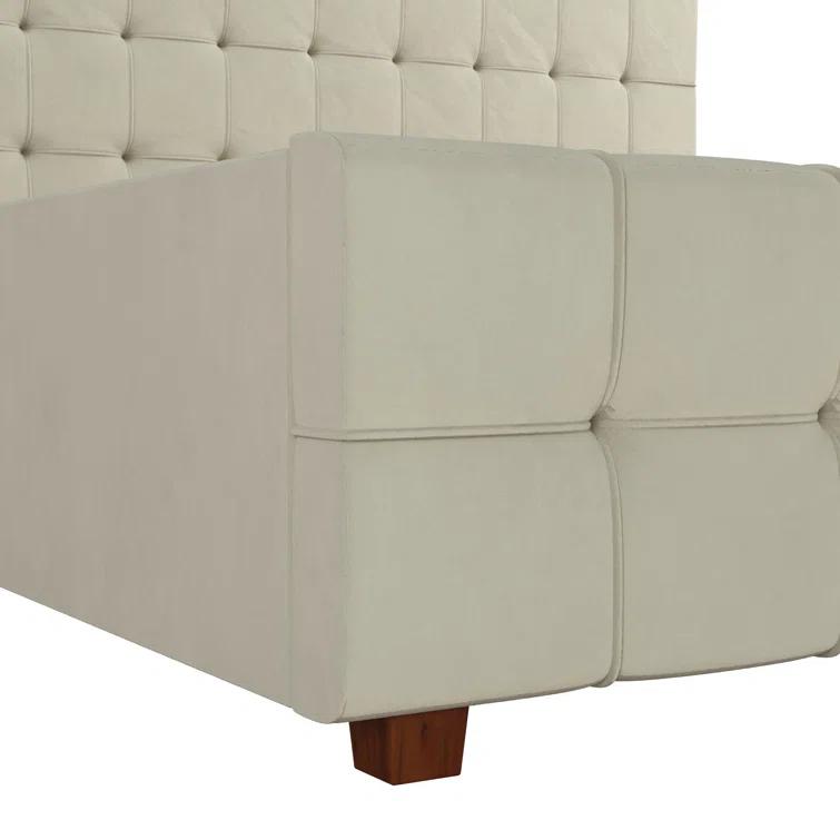 Elizabeth Tufted Upholstered Low Profile Storage Platform Bed