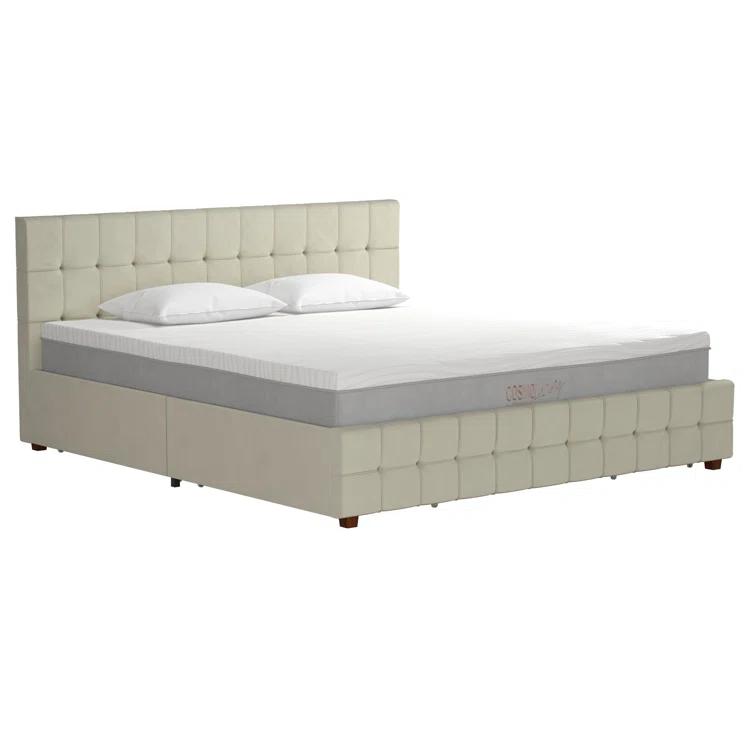 Elizabeth Tufted Upholstered Low Profile Storage Platform Bed