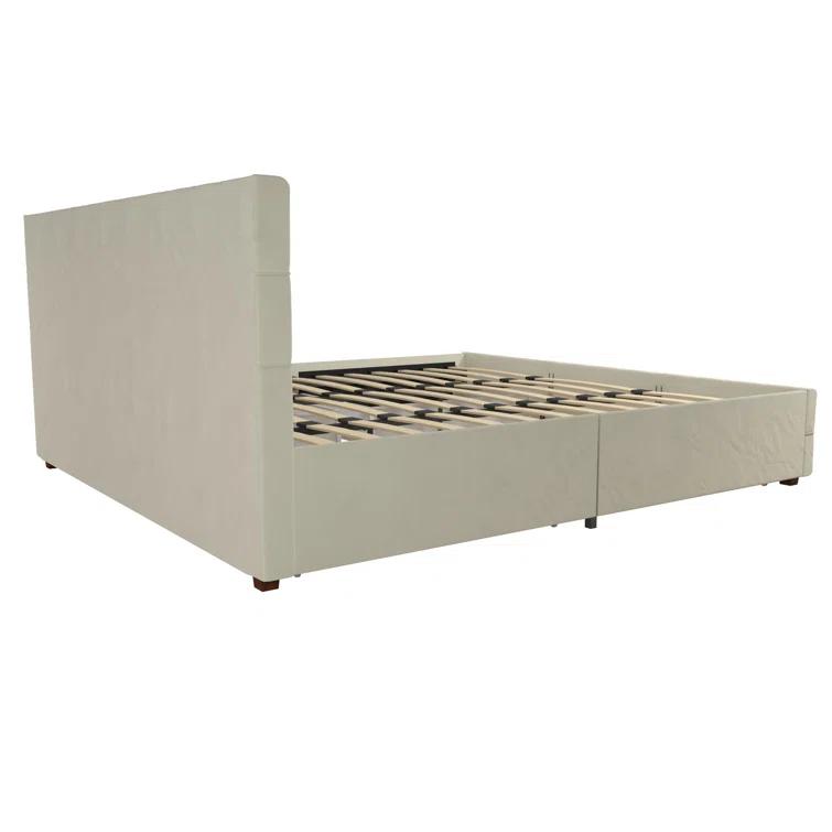 Elizabeth Tufted Upholstered Low Profile Storage Platform Bed