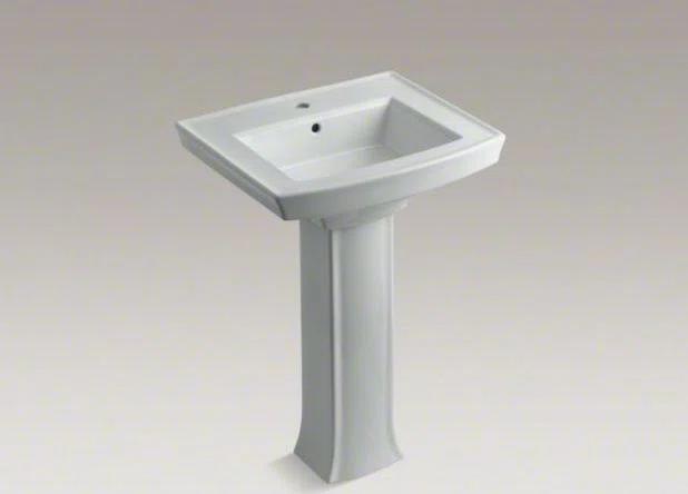 Archer 24" Rectangular Pedestal Bathroom Sink with Widespread Faucet Holes