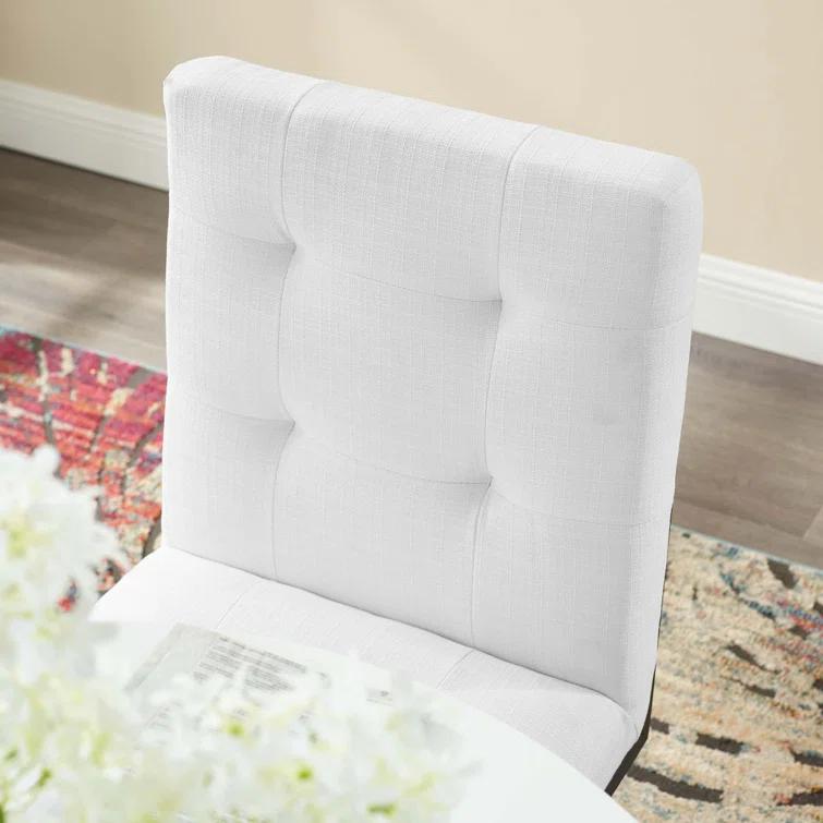 Privy Black Stainless Steel Upholstered Fabric Dining Chair by Modway