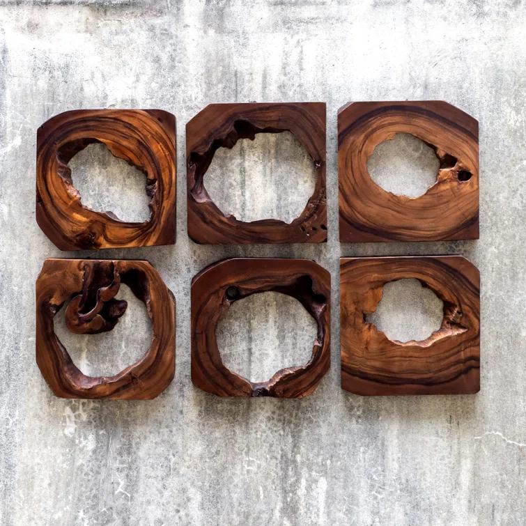 Uttermost Adlai 12" Wide Natural Wood Wall Art Designs - Set of 6