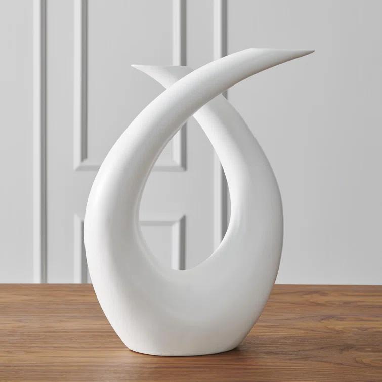 Global Views Loop Sculpture-Matte White