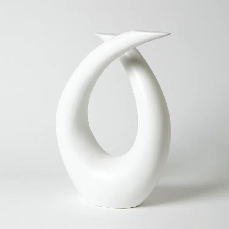 Global Views Loop Sculpture-Matte White