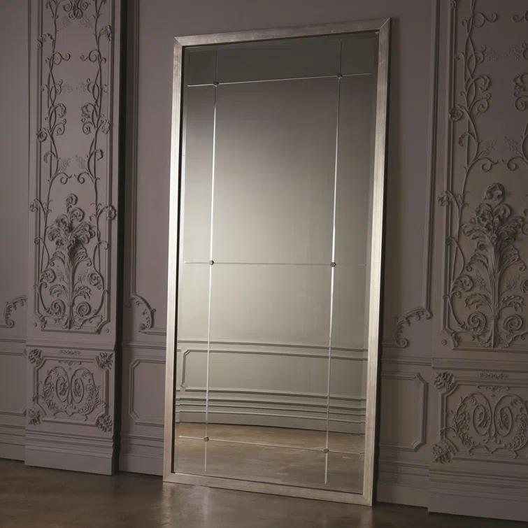 Beaumont Floor Mirror-Silver Leaf