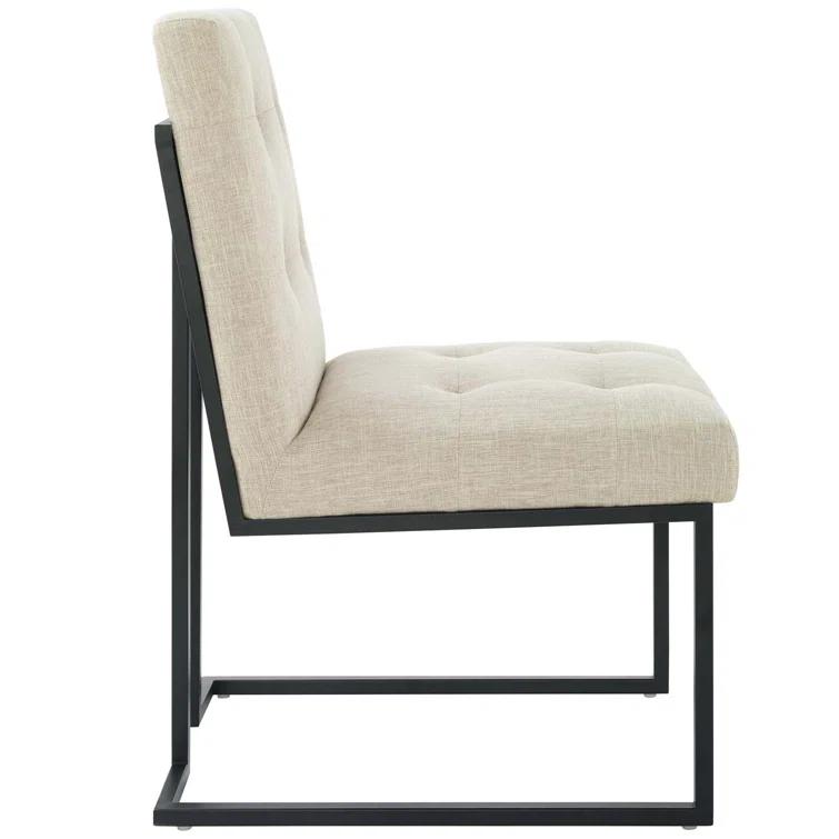 Modway Privy Black Stainless Steel Upholstered Fabric Dining Chair by Modway