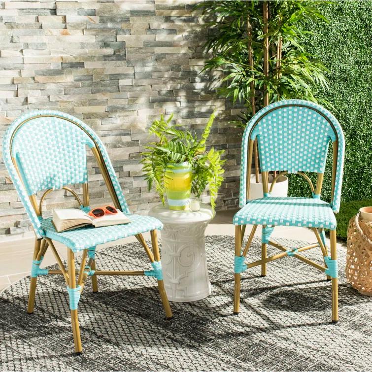 Casidy Polyethylene (PE) Wicker Wicker Outdoor Dining Side Chair