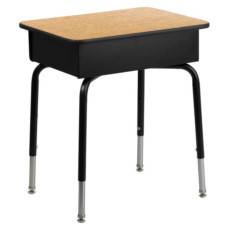 Flash Furniture Goddard Height-Adjustable Open Front Student Desk with Metal Book Box