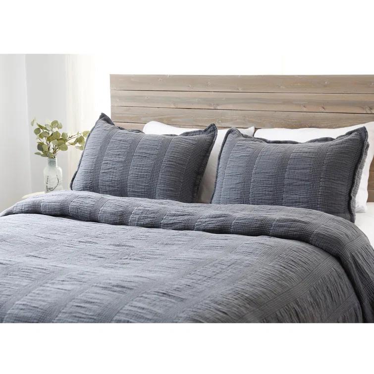 Harbour Cotton Matelassé Coverlet by Pom Pom at Home - Taupe / Twin