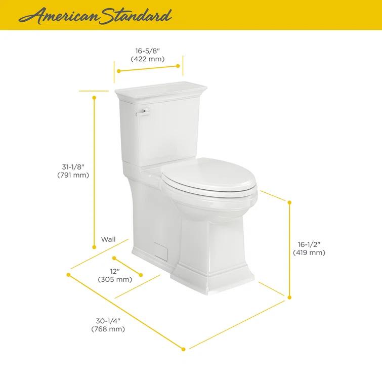 American Standard Town Square 1.28 Gallons GPF Elongated Comfort Height Floor Mounted Kit (Seat Included)