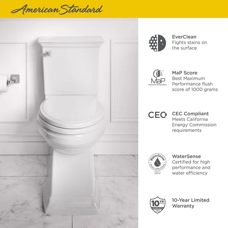 American Standard Town Square 1.28 Gallons GPF Elongated Comfort Height Floor Mounted Kit (Seat Included)