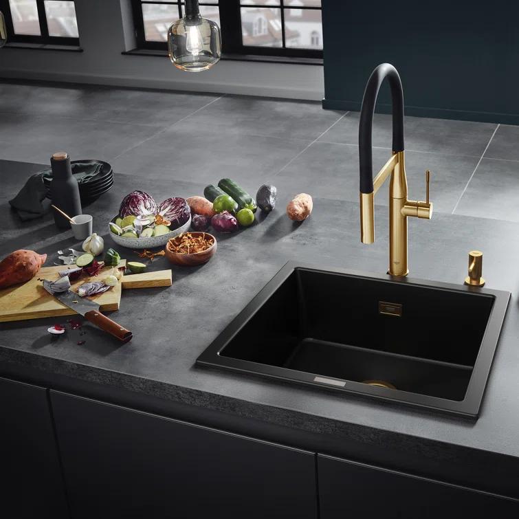 Essence New Single Handle Kitchen Faucet with SilkMove® and with Accessories