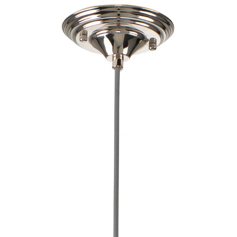 Jamie Young Co Large Coastal Dimpled Glass Pendant in Clear/Silver