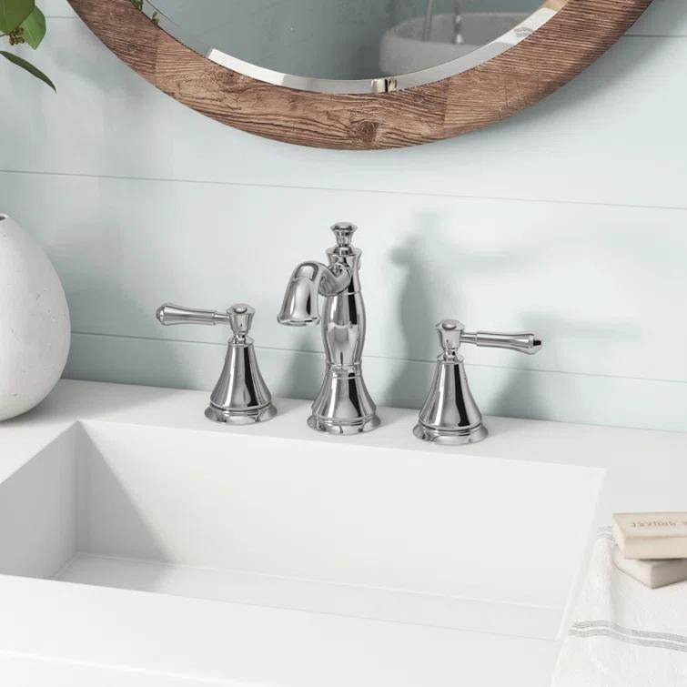 Cassidy Widespread Bathroom Faucet 3 Hole, 2-handle Bathroom Sink Faucet with Drain Assembly