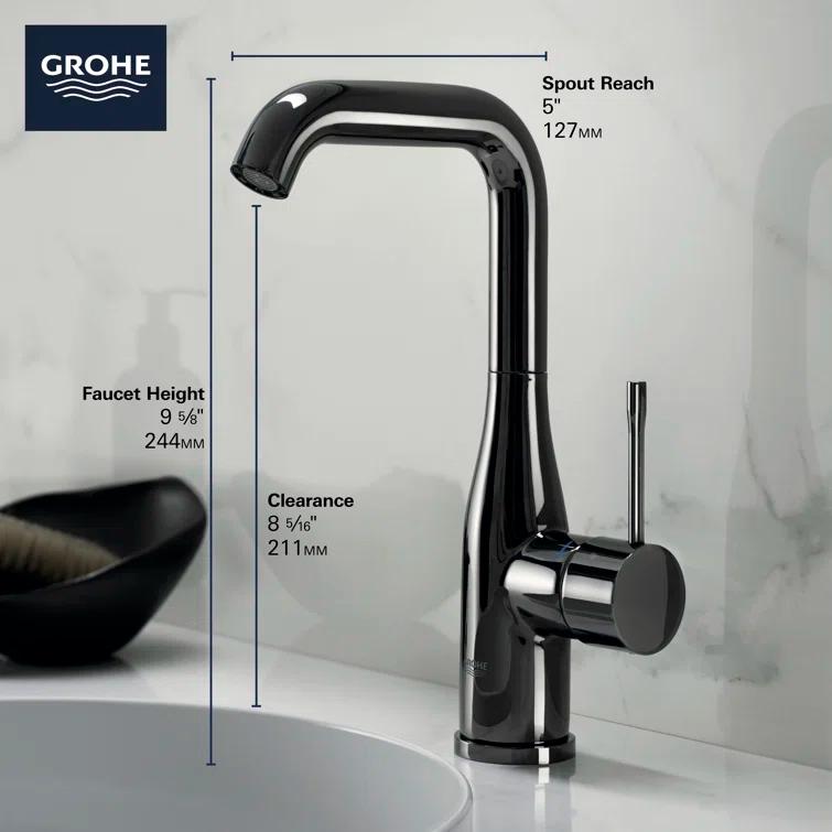 GROHE Essence Single Hole Bathroom Faucet with Single Handle, Size Large