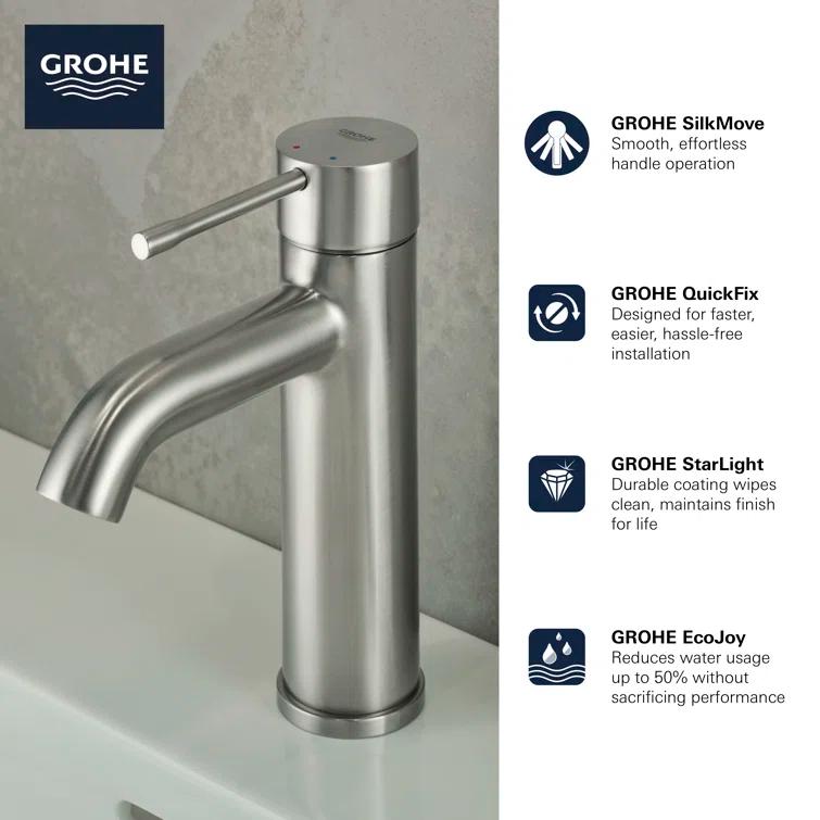 Essence New Single Hole Bathroom Faucet with Drain Assembly