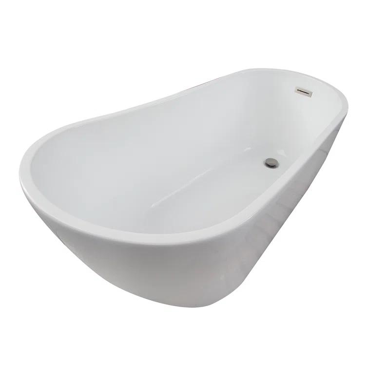 Lorenzo 60'' x 27.5'' Freestanding Soaking Acrylic Bathtub
