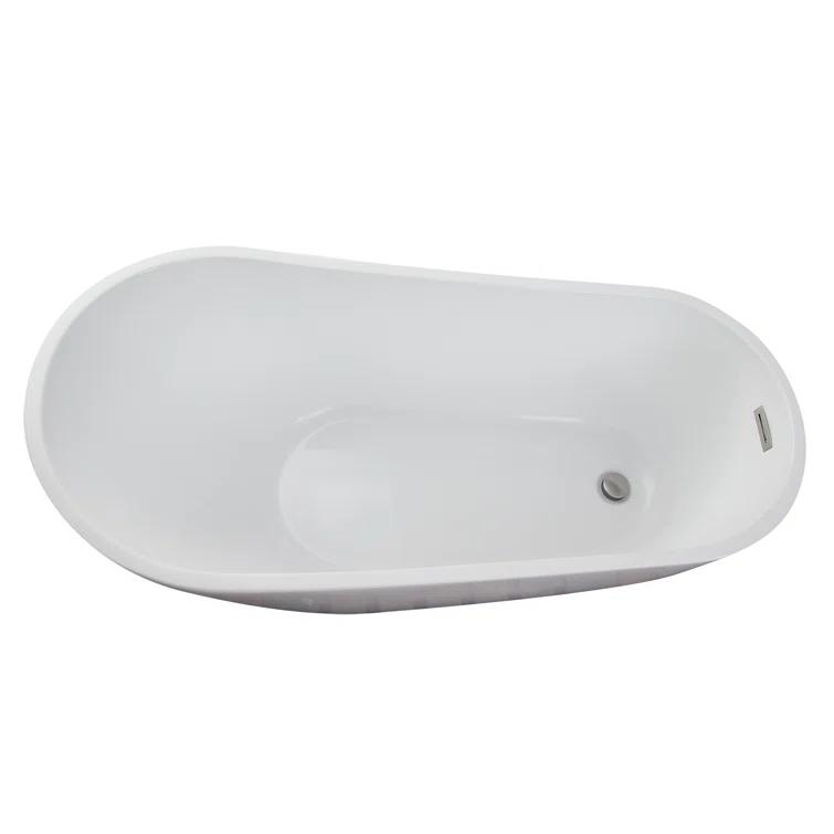 Lorenzo 60'' x 27.5'' Freestanding Soaking Acrylic Bathtub