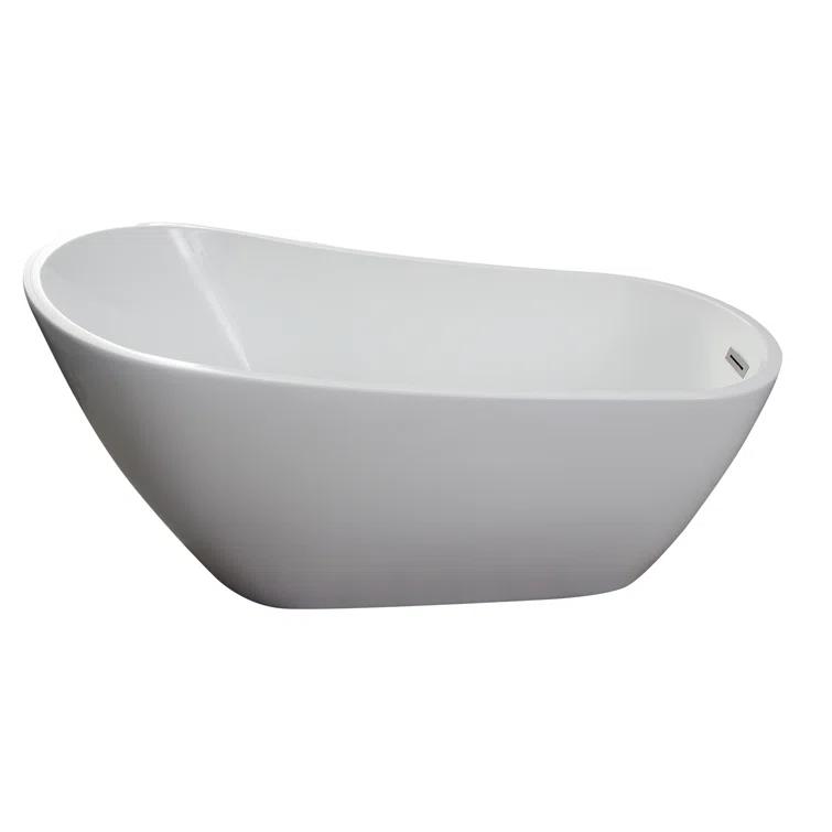Lorenzo 60'' x 27.5'' Freestanding Soaking Acrylic Bathtub