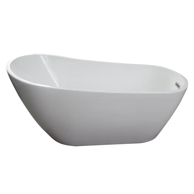 Lorenzo 60'' x 27.5'' Freestanding Soaking Acrylic Bathtub